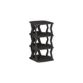 thumbnail image 1 of Qocolhg 4 Tier Vertical Narrow Shoe Rack, Free Standing Shoe Racks, Skinny Shoe Shelf Easy Assembly, Compact Shoe Organizer Space Saving for Small Spaces, Entryway, Garage, Front Door Entrance, Black, 1 of 6