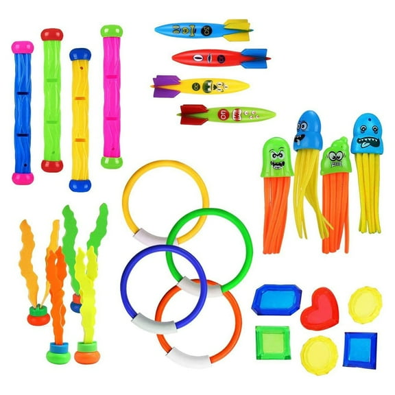 Qocolhg Up to 40% off! 26 Pcs Pool Toys for Kids Ages 3-5, 4-8, 8-12, Pool Games Diving Toys Swimming Pool Toys Sets, Toddler Gifts Pool Bath Toys Water Swim Toys for Boys Girls