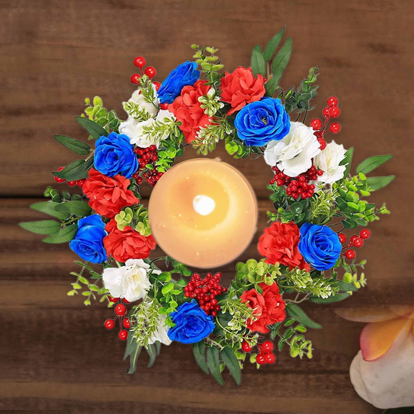 Qocolhg 4th of July Decorations Artificial Patriotic Wreaths for Front ...