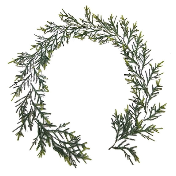 Qocolhg 5 Ft Artificial Norfolk Pine Garlands, Front Door Winter Christmas Garland, Green Artificial Greenery Garland for Table, Mantle, Wall, Indoor, Outdoor Christmas Decorations Clearance