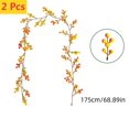 thumbnail image 1 of Qocolhg 6 Ft Christmas Red Berry Garland for Home Decorating, Rustic Artificial Red and Burgundy Berry Xmas Garland for Indoor Outdoor Mantel Fireplace Christmas Party Decorations, Yellow, 1 of 7