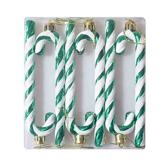 Qocolhg 6 Pcs Plastic Christmas Glitter Candy Cane Ornaments, Candy Canes Pendant Christmas Tree Hanging Decorations for Xmas Crafts Indoor Outdoor Decor, Christmas Ornaments Clearance