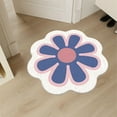 thumbnail image 1 of Qocolhg Aesthetic Cute Flower Round Area Rug Non Slip Circle Soft Fast Dry Flower Rug Indoor Floor Mat Carpet for Girls Bedroom Bathroom Living Room Sofa Nursery Decor, 24 inch Blue, 1 of 6