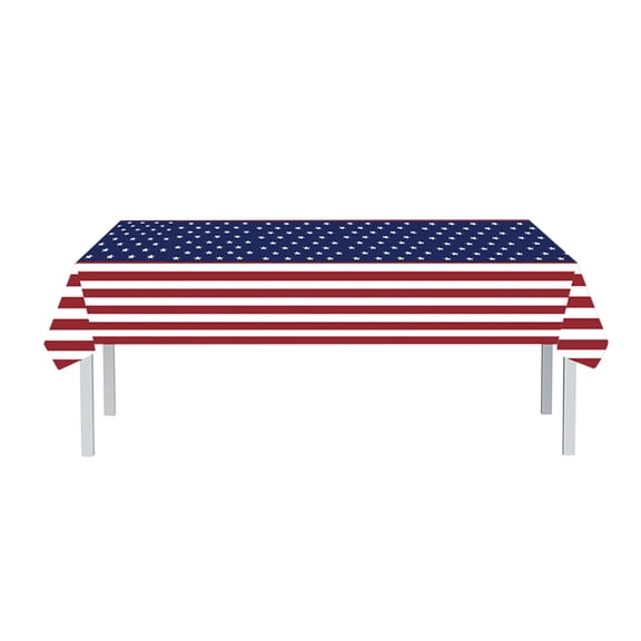 Qocolhg American Flag Patriotic Party Supplies, 4th of July Tablecloth, Colorful Independence Day Table Cloth, Plastic Disposable Rectangle Table Cover for Four of July Table Decorations, Clearance