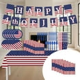thumbnail image 1 of Qocolhg American Flag Patriotic Party Supplies Disposable dinner paper plates dessert paper plates Napkins and Cocktail napkins for Veterans Day Election Day 4th of July Independence Day Decorations, 1 of 7