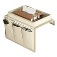 thumbnail image 1 of Qocolhg Sofa Armrest Organizer,TV Remote Holder Sofa Organizer with Top Tray for Couch Recliner Home Accessories Bedside Storage Pockets Bag with Anti-Spill Remote Control and Cellphone Holder, Beige, 1 of 8