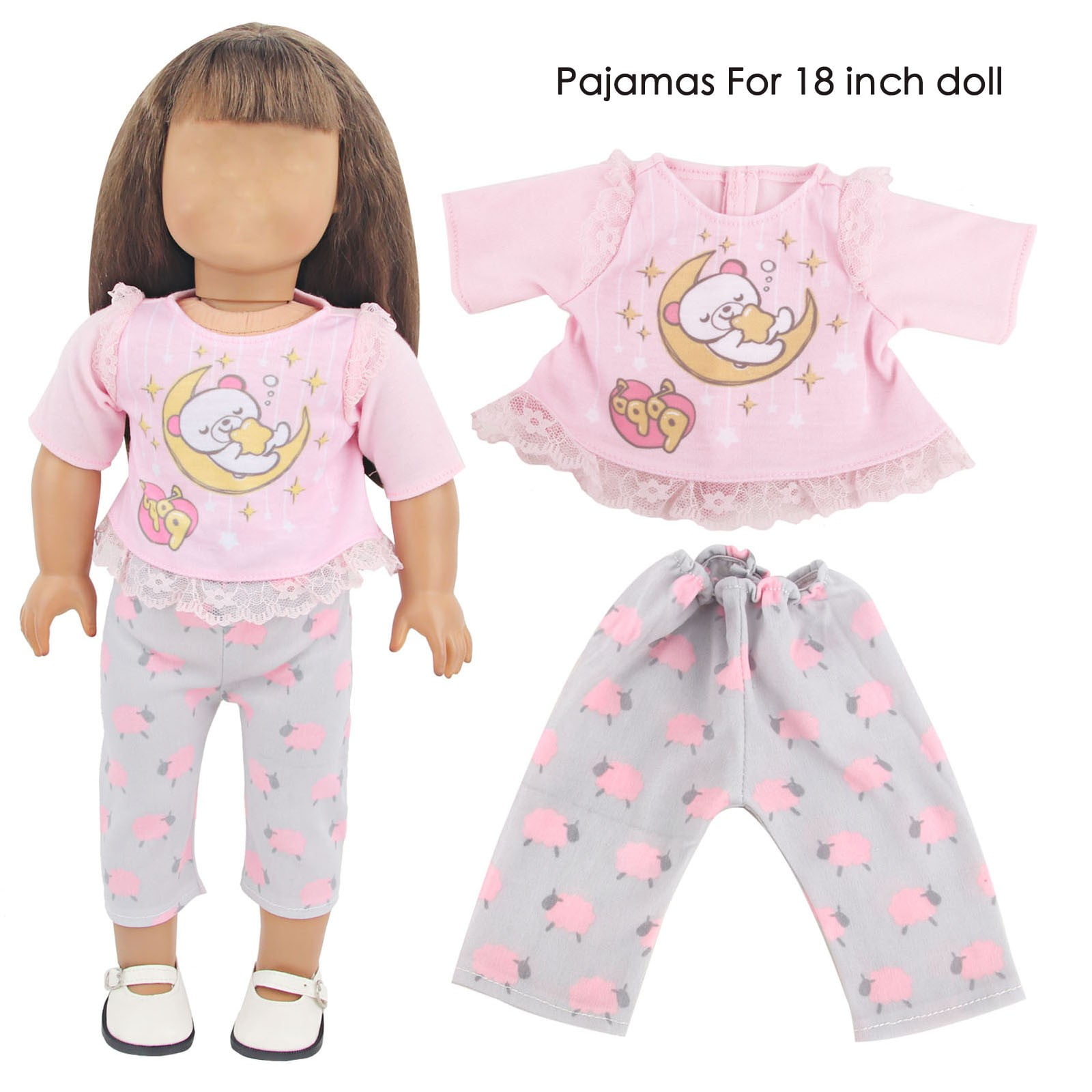 Qocolhg Baby Doll Accessories Baby Doll Clothes Dress for 15 to 18 In Doll, Reborn Dolls Baby Clothes Pink Outfits Girl Baby Clothing Baby Sets, Birthday Christmas Toddler Girl Toys Gifts Clearance