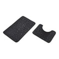 thumbnail image 1 of Qocolhg Bath Rugs Set of 2 Piece, Soft Absorbent Pebble Bathroom Rug Set, Quick Dry Machine Washable, Non-Slip Bath Mats for Bathroom, Tub, Shower, Including Bath Mats and U-Shaped Toilet Rugs,Black, 1 of 2