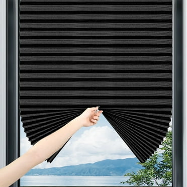 Qocolhg Blackout Blinds for Windows Cordless Blinds Temporary Shades Blinds No Drill Mini Blinds Black Out Blinds for Window of Bedroom, Bathroom, Kitchen, Office, Curtains under $10, 35x59 inch