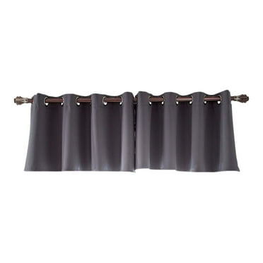 Qocolhg Blackout Valance Curtains for Kitchen - Window Treatment Light Blocking Short Rod Pocket Curtain Panels for Small Window Bathroom Basement, 29.13x14.17in