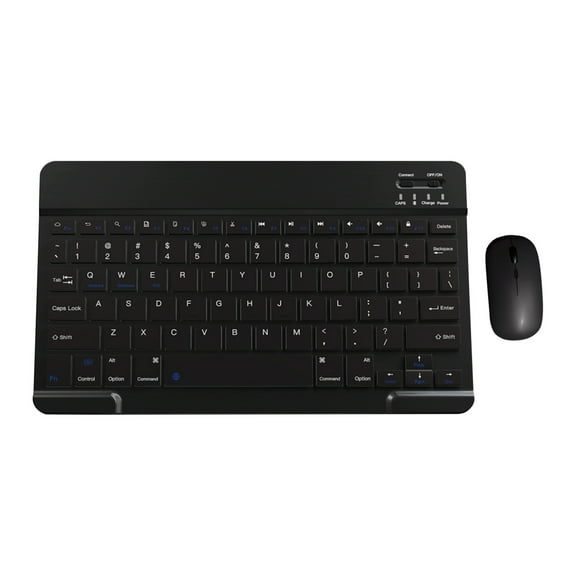 Qocolhg Bluetooth Keyboard and Mouse, Rechargeable Wireless Keyboard and Mouse Combo, Ultra-Slim Multi-Device Keyboard for Computer, PC, Windows - Black