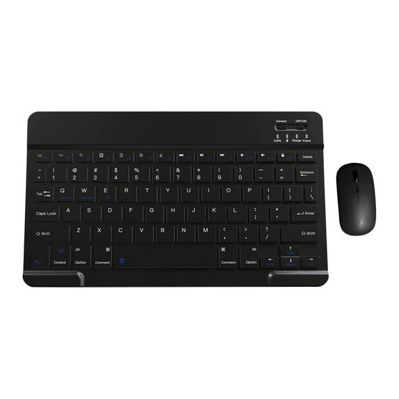 Qocolhg Bluetooth Keyboard and Mouse, Rechargeable Wireless Keyboard and Mouse Combo, Ultra-Slim Multi-Device Keyboard for Computer, PC, Windows - Black