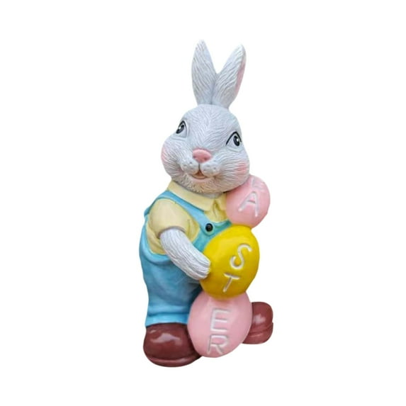 Qocolhg Bunny Rabbit Garden Statue, Easter Bunny Statue, Resin Outdoor Rabbit Figurines, Outdoor Garden Animal Statues, Bunny Decor for Yard Lawn, Clearance