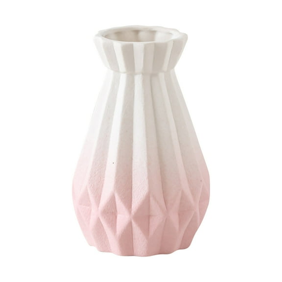 Qocolhg Ceramic Rustic Neutral Vase for Flowers, Farmhouse Decorative Flowers Vase Pottery Conic Small Vases for Home Decor Table Centerpieces Living Room Entryway Bedroom, Clearance, White Pink