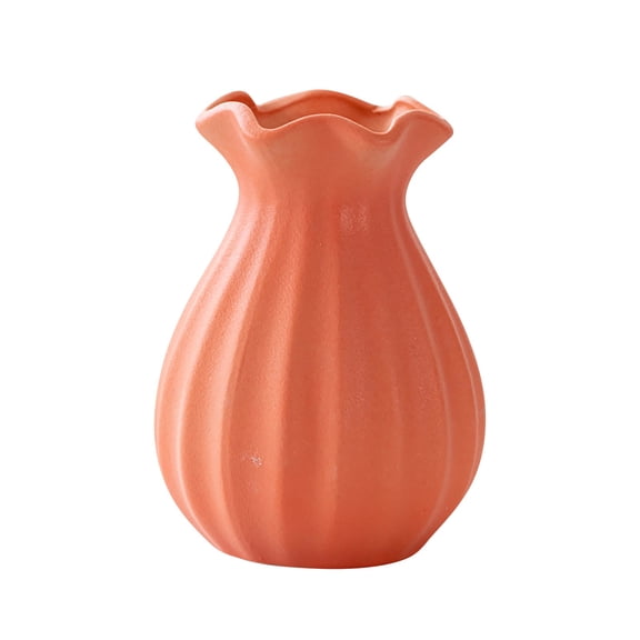 Qocolhg Ceramic Rustic Neutral Vase for Flowers, Farmhouse Decorative Flowers Vase Pottery Wide-Mouth Small Vases for Home Decor Table Centerpieces Living Room Entryway Bedroom, Clearance, Red