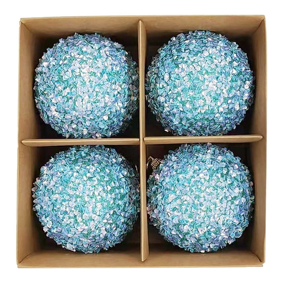 Qocolhg Christmas Ball Ornaments 4Pcs Set Shatterproof Christmas Decorations Tree Balls for Xmas Trees Wedding Party Holiday Decorations Tabletop Small Trees Decoration, Christmas Ornaments Clearance