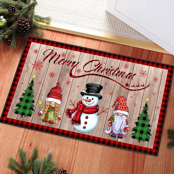 Qocolhg Christmas Decorations Floor Door Mat, Welcome Doormat with Non-Slip Backing for Indoor and Outdoor, 16x24 inch Front Door Welcome Doormat for Home Entrance, Outside Entry, Yard, Floor