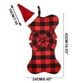 thumbnail image 1 of Qocolhg Christmas Decorations Ornaments Clearance, Pet Dog Christmas Stockings, Classic Buffalo Red Black Plaid Large Bone Shape Hanging Christmas Stocking for Dogs Pets, 1 of 2