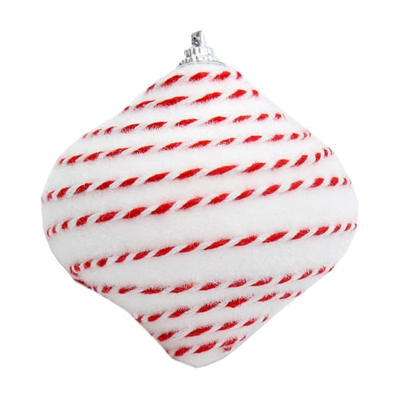 Qocolhg Christmas Decorations Outdoor Indoor, 8cm White Red Rope Thread Flocking Christmas Ball Christmas Tree Decoration Ball Pendant Wedding Decoration High-end Ball, on Sale Clearance!