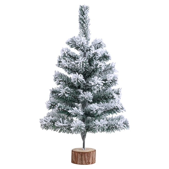 Qocolhg Small Artificial Christmas Tree Green Tabletop Christmas Tree with Plastic Stand Snow Flocked Mini Xmas Pine Tree for Indoor Outdoor Holiday Home Decoration, Christmas Decorations Clearance