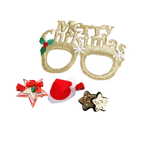 Qocolhg Christmas Decorations Outdoor Indoor, Christmas Cute Hairpin Glasses Set School Party Costume Accessories For School Party Xmas Decoration With Cloth Plastic, on Sale Clearance!