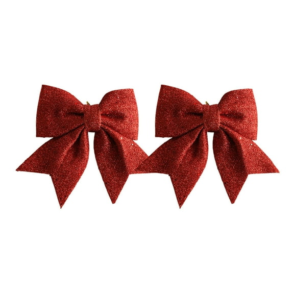 Qocolhg Christmas Decorations Outdoor Indoor, Christmas Day Gifts For Girls And Women Bow With Ponytail Holders Complete Your Cheerleader Outfit Uniform Strong Hair Ties Bands Elastics Two Packs