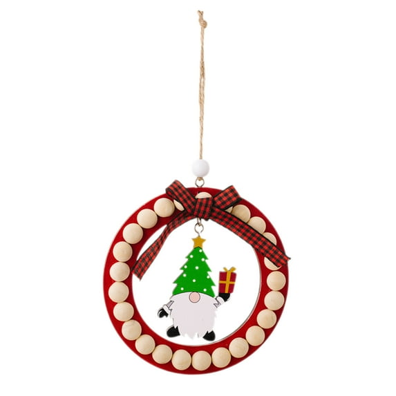 Qocolhg Christmas Decorations Outdoor Indoor, Christmas Supplies Wooden Garland Christmas Tree Hanging Santa Gnome Hanging Wooden Round Bead Strings, On Sale Clearance!
