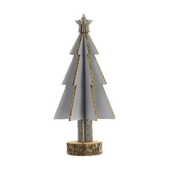 Qocolhg Christmas Decorations Wood Table Christmas Tree Rustic Christmas Tree Farmhouse Wooden Xmas Centerpiece for Table Small Table Christmas Trees Tiered Tray Decoration