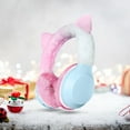 thumbnail image 1 of Qocolhg Christmas Gifts for Kids Girlfriend Women, Wireless Bluetooth Headphones Over Ear, Hi-Fi Stereo Foldable Wireless Stereo Headsets Earbuds with Cat Ears, for Computer Laptop PC (Blue), 1 of 6