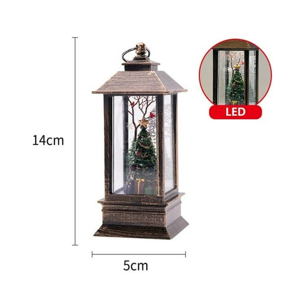 Qocolhg Christmas Lantern Candlestick Lamp, Christmas Snow Battery Operated LED Light Water Glittering Santa Snowman Hanging Night Lamp Holiday Decor Christmas Ornaments Clearance