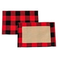 thumbnail image 1 of Qocolhg Christmas Placemats Buffalo Check Placemats Red Black Plaid Reversible Burlap and Cotton Placemats for Christmas Holiday Table Home Decor Christmas Decorations Indoor, 12.6x17.7 Inch, 1 of 7