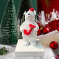 thumbnail image 1 of Qocolhg Christmas Polarss Bear Christmas Decorations Cute Polarss Bear Statue Decorations Home Decor, Handmade White Polar Bear Christmas Ornaments, Large Mantel Decor with Base Pads, 1 of 1