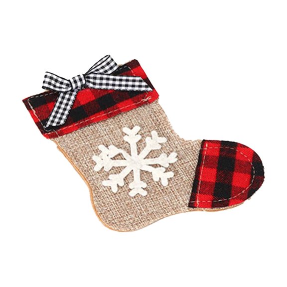 Qocolhg Christmas Silverware Holder for Party Red Black Buffalo Plaid Christmas Stockings Xmas Tree Flatware Tableware Holders Knife and Fork Cover Bags Christmas Decorations Indoor Outdoor