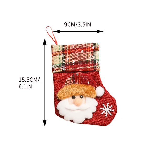 Qocolhg Christmas Stocking 6 Inch Classic Socks Santa Snowman Reindeer Gift Candy Bag For Tree Hanging Holiday Party Decorations Christmas Decorations Clearance