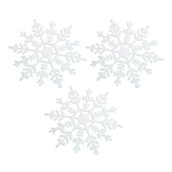 Qocolhg Christmas Tree Decoration Snowflake Ornaments - 3D White Christmas Hanging Ornaments, Christmas Glitter Snowflake Reindeer Ornaments Tree Decoration for Winter Wonderland Christmas Tree