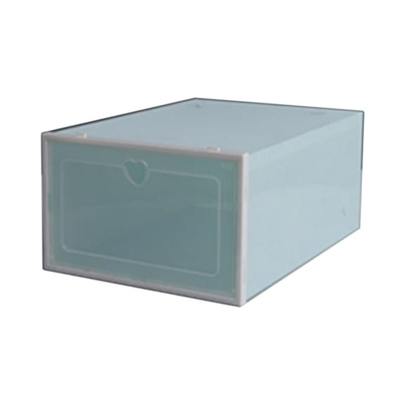 Qocolhg Clear Stackable Shoe Storage Box Storage Transparent Foldable Home Textile Storage Stuff Organizer, 12x8x5 inch Clamshell Storage Box, Plastic Drawer Organizer with Front Opening (Green)