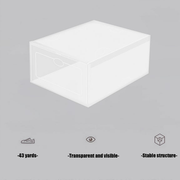 Qocolhg Clear Stackable Shoe Storage Box Storage Transparent Foldable Home Textile Storage Stuff Organizer, 12x8x5 inch Clamshell Storage Box, Plastic Drawer Organizer with Front Opening (Clear)