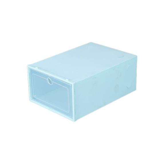 Qocolhg Clear Stackable Shoe Storage Box Storage Transparent Foldable Home Textile Storage Stuff Organizer, 12x8x5 inch Clamshell Storage Box, Plastic Drawer Organizer with Front Opening (Green)
