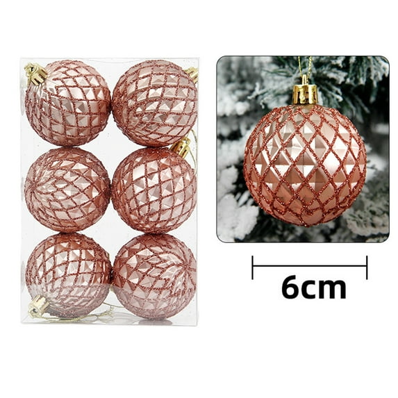 Qocolhg Colorful Christmas Ball Ornaments, Set of 6 Christmas Decorations Baubles, 2.36 Inch Shatterproof Christmas Hanging Balls for Xmas Tree, Holiday, Wedding, Mardi Gras Party (Multicolor)