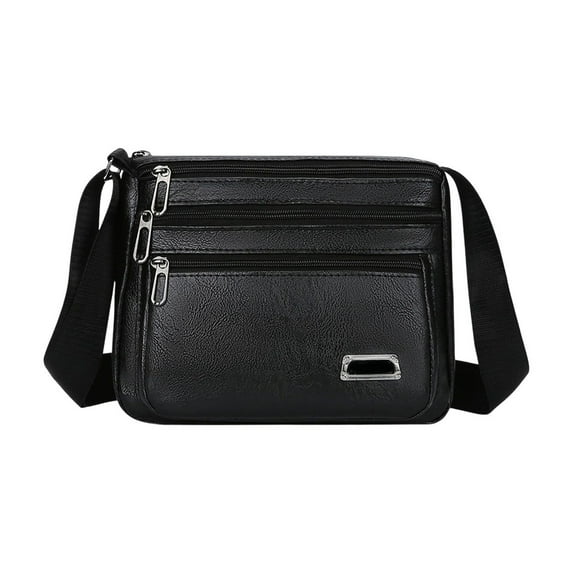 Qocolhg Crossbody Bags for Women with Adjustable Strap, PU Leather Trendy Shoulder Bag, Lightweight Cross Body Bag Handbags Purse for Travel, Camping, Fashion Tote Top Handle Satchel, Black