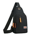 thumbnail image 1 of Qocolhg Crossbody Bags for Women Men Small Sling Bag Crossbody Chest Shoulder Water Resistant Sling Purse One Strap Travel Hiking Chest Bag Daypack with Earphone Hole, Black, 1 of 1