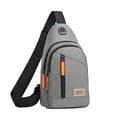thumbnail image 1 of Qocolhg Crossbody Bags for Women Men Small Sling Bag Crossbody Chest Shoulder Water Resistant Sling Purse One Strap Travel Hiking Chest Bag Daypack with Earphone Hole, Gray, 1 of 1
