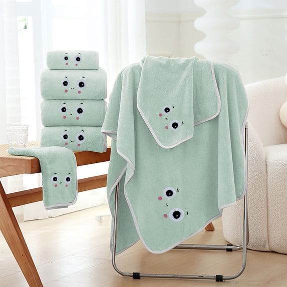 Qocolhg Cute Ultra Soft 2 Pcs Cotton Towel Set, Contains 1 Bath Towels 28x55 inch, 1 Hand Towels 14x30 inch, 100% Cotton, Lighter Weight, Quicker to Dry, Super Absorbent, Clearance