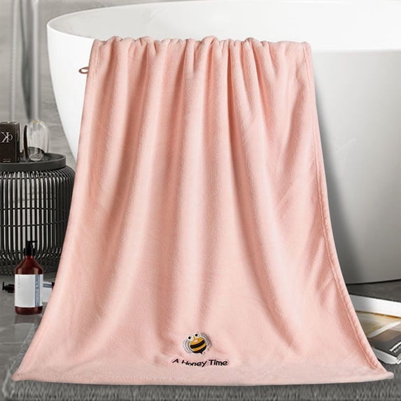 Qocolhg Cute Velvet Oversized Bath Towel on Clearance, Ultra Soft Highly Absorbant Compact Quickdry & Lightweight Large Bath Towels for Bathroom Gym Travel Camp Pool, Lighter Weight, Pink