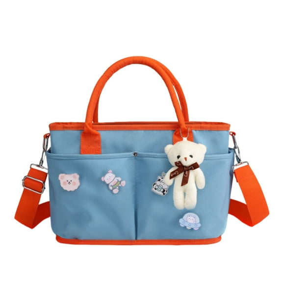 Qocolhg Diaper Bag Tote, Large Tote Diaper Bag for Women with Shoulder Straps, Baby Essentials Travel Tote, Cute Hospital Baby Diaper Tote Bag for Mom, Newborn Baby Diaper Maternity Bag Blue