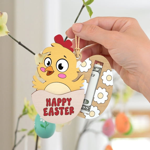 Qocolhg Easter Bunny Money Holder For Cash Gift, Easter Gift Card Holder Basket Tag, Basket Stuffers for Toddler, Kids, Teens, Easter Gifts for Boy, Girl, Grandchildren, Easter Basket Decorations