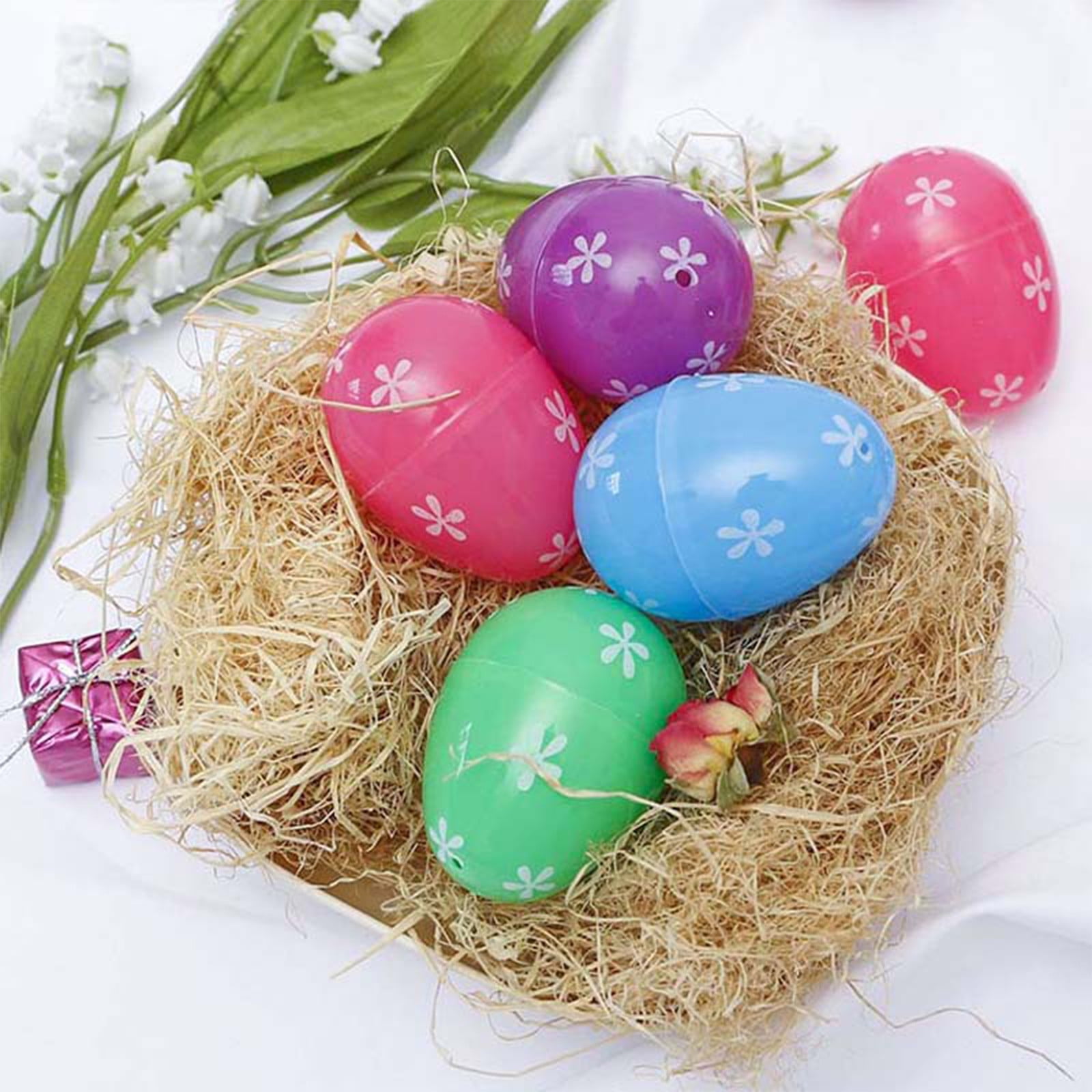 4-Piece Easter Bunny Egg Plastic Bowls - 8.3 Inch Easter Party Serving Dishes For Candy & Snacks
