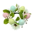 thumbnail image 1 of Qocolhg Easter Egg Candle Rings Wreaths Spring Artificial Foliage Berry and Egg Wreath Pastel Easter Eggs Candle Holder Rings for Easter Holiday Springtime Decor Front Door Table Centerpiece, 1 of 7