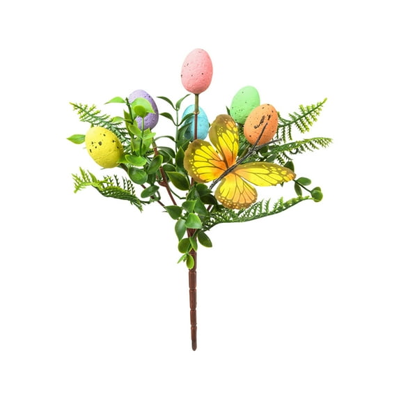 Qocolhg Easter Picks Faux Foam Easter Egg Picks Decorative Pastel Speckled Artificial Easter Egg Stems for Spring Easter Basket Bouquets Floral Arrangement Table Centerpiece Wreath Clearance