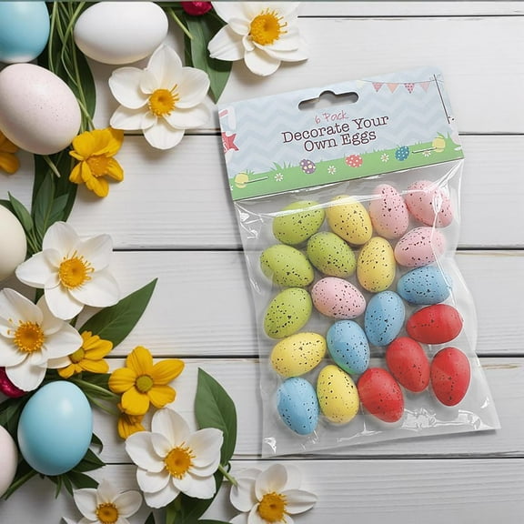Qocolhg Easter Speckled Eggs Mini Plastic Speckled Eggs Bowl and Vase Filler Faux Chicken Eggs for DIY Spring Displays and Easter Decorations Clearance